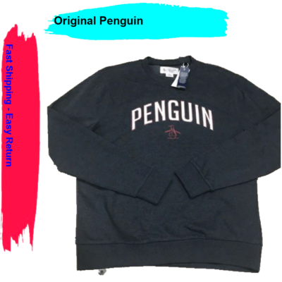 新品 レア Penguin by CLUBHAUS Munsingwear Original Penguin,Munsingwear Brand Logo Crew Neck Sweatshirt ,DARK