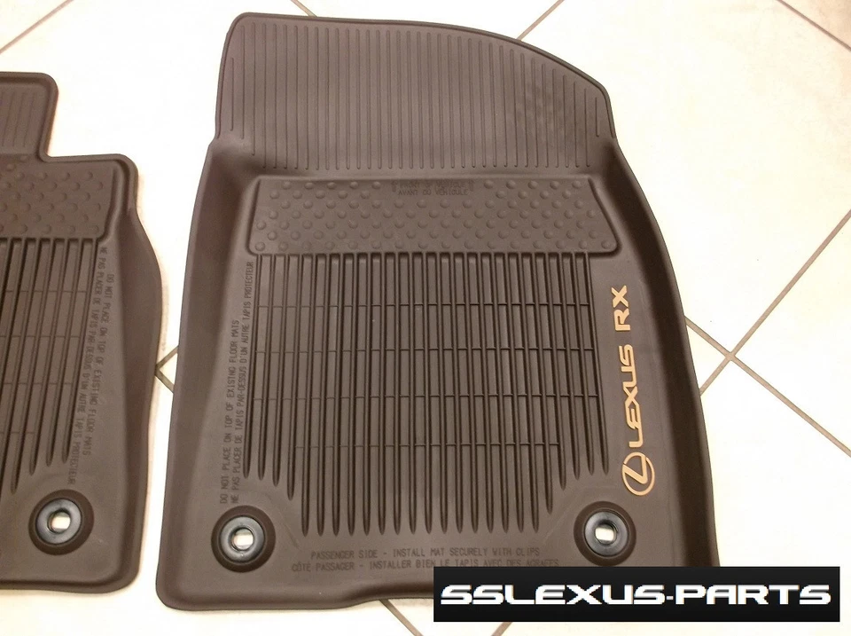 Lexus RX350 RX450H (2016-2022) OEM ALL WEATHER FLOOR "LINER" MATS 3pc (Brown) - Image 3 of 4