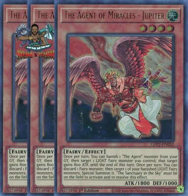 Yugioh! 3x The Agent of Miracles - Jupiter GFP2-EN052 Ultra Rare 1st Ed NM