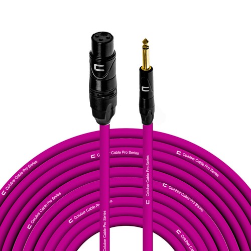 3-Pin XLR Female to 1/4" TS Male Unbalanced Mono Cable Custom Length, Color Cord - Picture 18 of 18