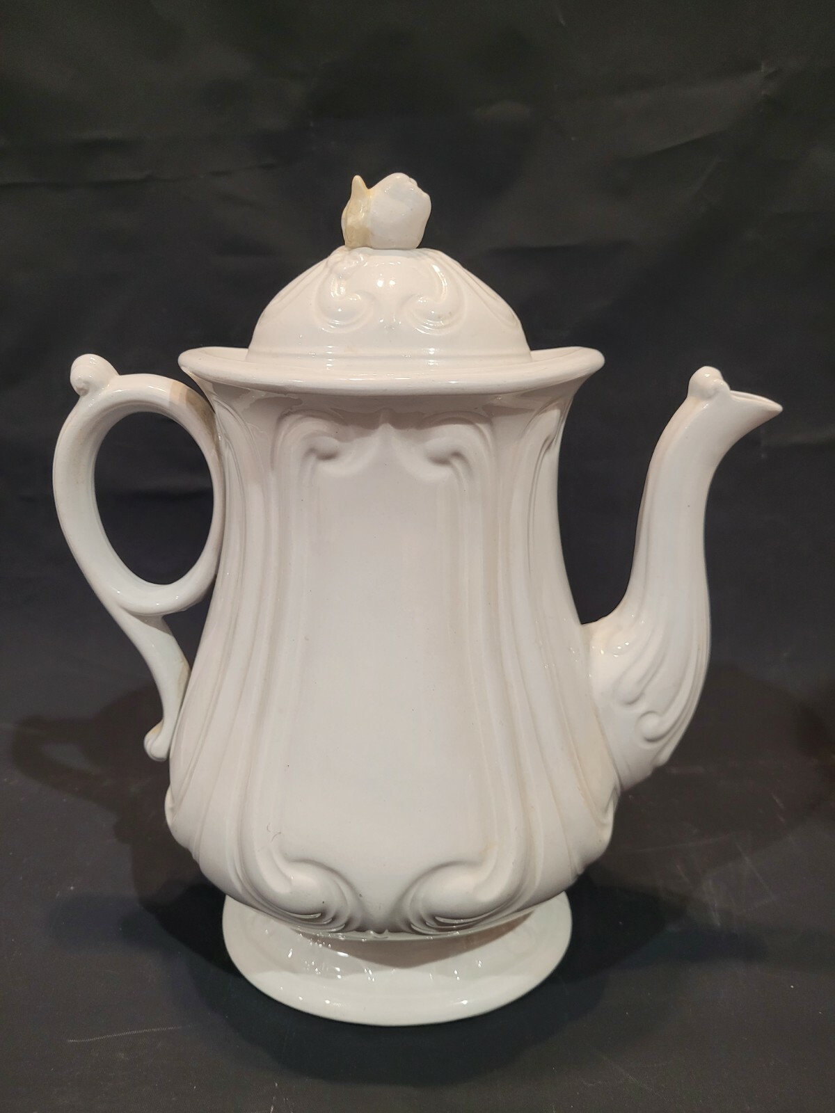 Antique 1800s BERLIN IRONSTONE Mayer & Elliot Coffee Pot & Lid Berlin