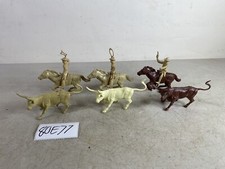 marx playset ranch Vintage Toy Soldiers Cowboys Horses Bulls lot western 80E77
