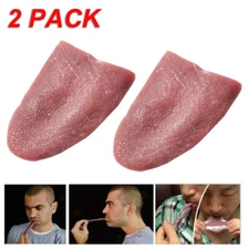 2 Pack Realistic Fake Tongue Stretch Gag Joke Prank Magic Trick Scary Funny Toy