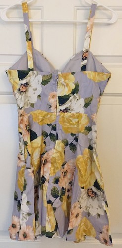 Speechless Junior's Retro Style Day Dress Knot Bodice Floral D70691SA9 Large - Picture 4 of 5