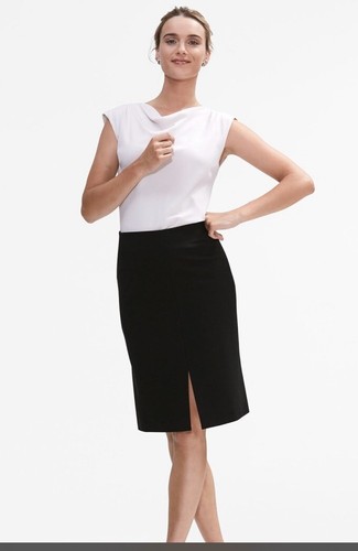 MM Lafleur Greenpoint Skirt Black Size 0 Work Career Stretchy Comfortable Wear - 第 1/6 張圖片