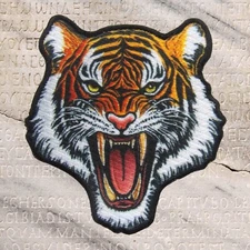 BENGAL TIGER iron-on PATCH ROARING WILD ANIMAL SOUVENIR APPLIQUE new