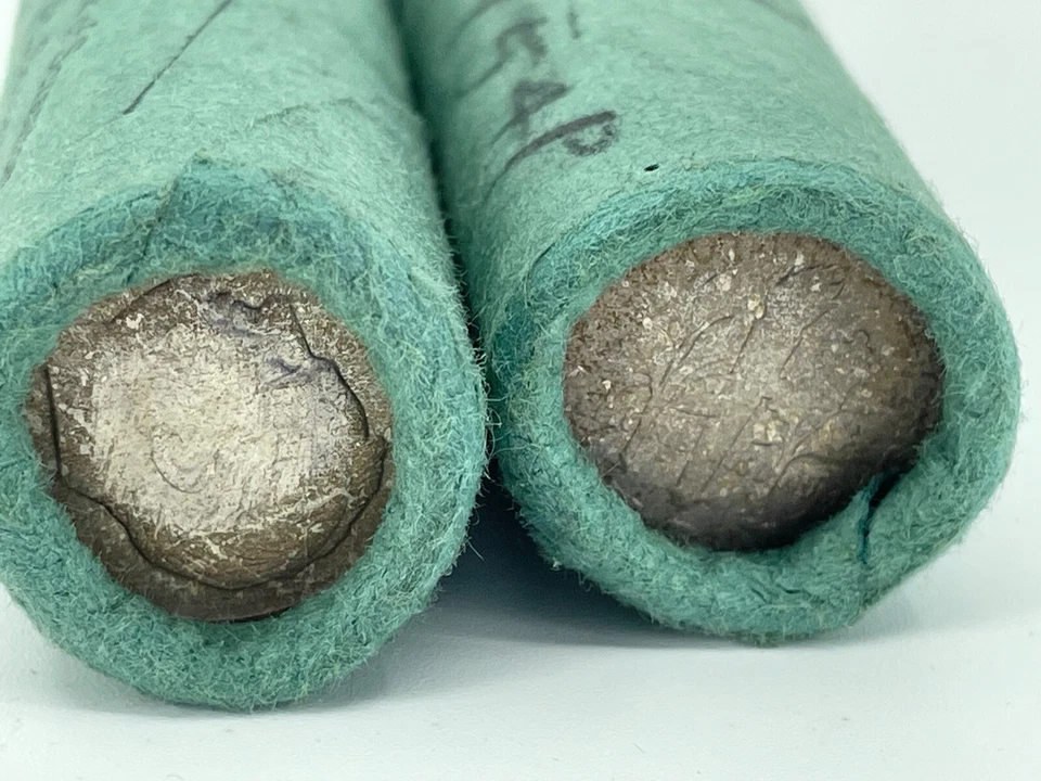 WOW---(2)-1954 Orig Bank wrapped  Rolls  SILVER Dimes  National Bank Scranton PA - Image 2 of 3