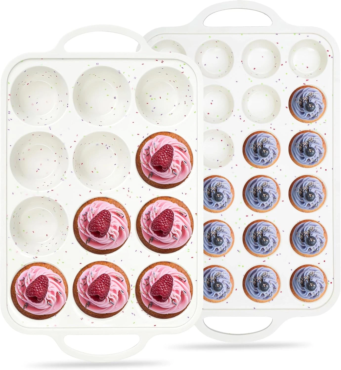 Silicone Muffin Pan Set 12 Cup and 24 Cup Nonstick Cupcake Baking Pans BPA Free
Opens in a new windo