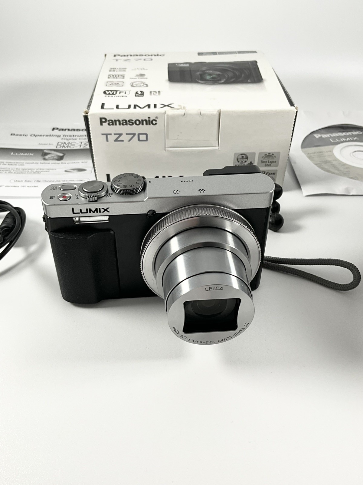 Panasonic LUMIX DMC-TZ70 12.1MP Digital Camera - Silver - Good Condition