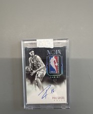 2014 Panini Noir Pau Gasol Jumbo Logoman Laundry Tag Patch Auto /3 Chicago Bulls