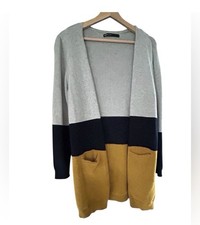 Colorblock Open Front Cardigan / Size L