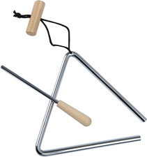6 Inch Musical Triangle Instrument, Steel Triangle Percussion Bell with Striker