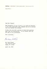 BARBARA WALTERS - TYPED LETTER SIGNED 04/18/1978