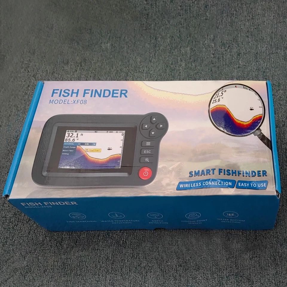 Smart Fish Finder Wireless Sonar Depth Finder Portable LCD for Boat Dock - Image 4 of 4