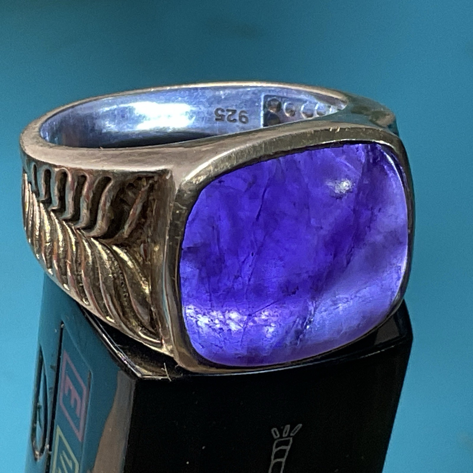 Solid 925 Sterling Silver Tested Natural Purple A… - image 11