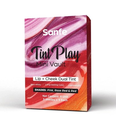 Sanfe Tint Play Mini Vault | Lip + Cheek Dual Tint | 9er Pack | 3 Farbtöne