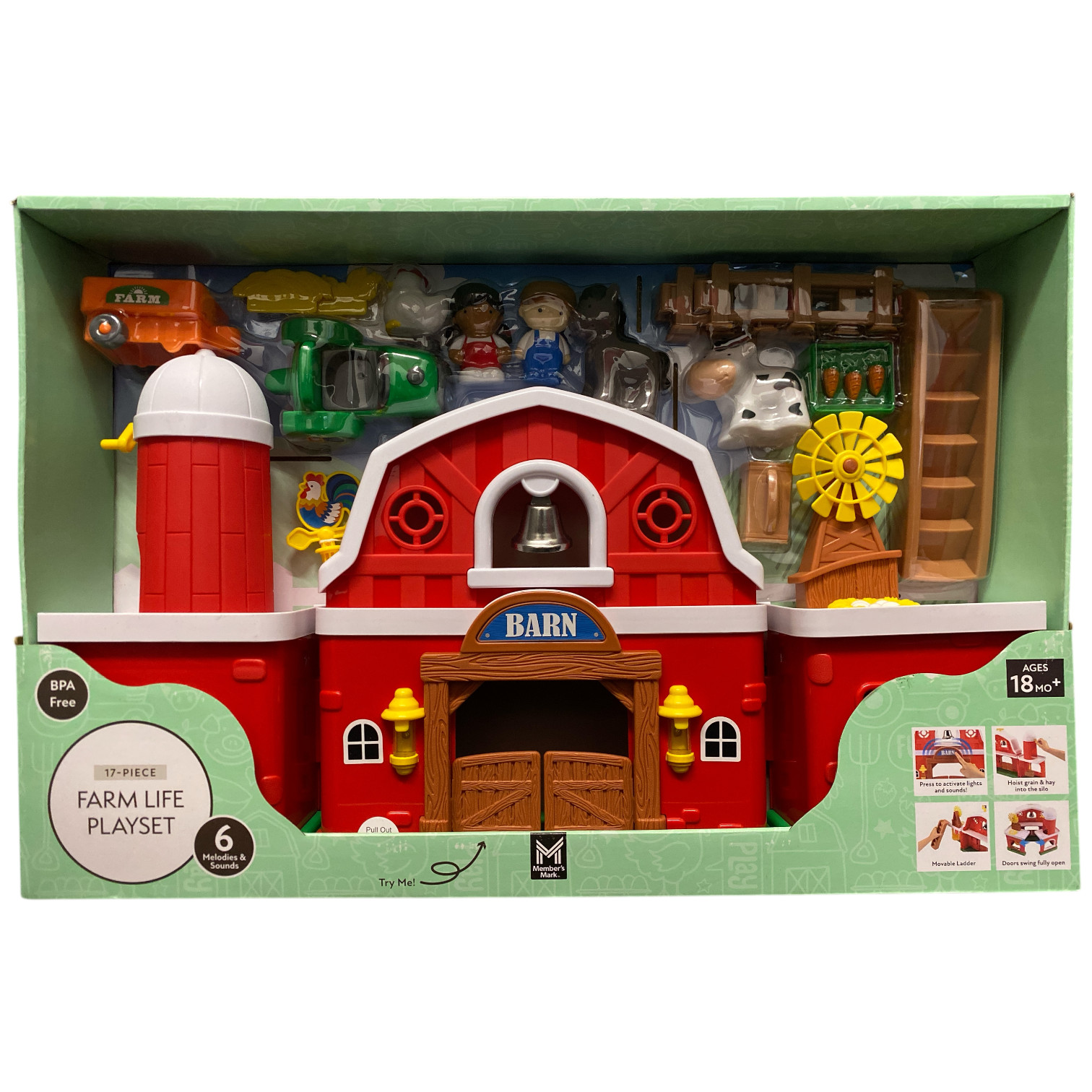 Участники отмечают игровой набор Farm Life Barn 17 предметов 6 мелодий и звуков 18 М 5590₽