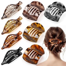 8 Pcs Flat Hair Clips for Women, 2 Styles French Flat Claw Clips for Women, Larg