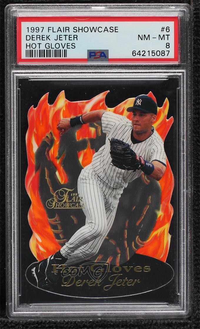 1997 Flair Showcase Hot Gloves Derek Jeter #6 PSA 8 HOF 0di