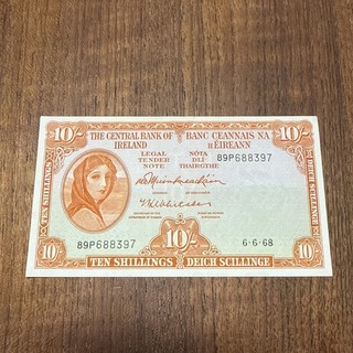 Bank of Ireland Uncirculated Or AUNC 1968 Ten Shillings Banknote