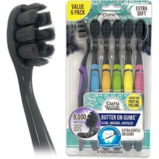 Charcoal Toothbrush for Sensitive Teeth and Gums Extra Soft with 8000 Plus