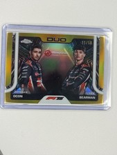2025 Topps Chrome F1 75th Esteban Ocon/Oliver Bearman Duo RayWave Gold /50