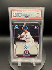 Blaine Crim 2023 Bowman Chrome #PABC Prospect Auto RC PSA 9
