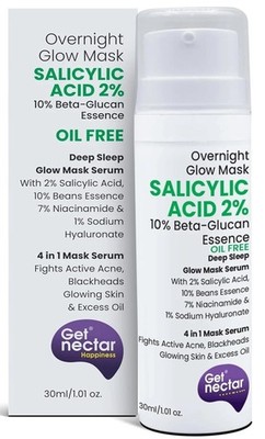Get Nectar Happiness Overnight Glow Mask 2% Salicylsäure (ölfrei) - 30ml