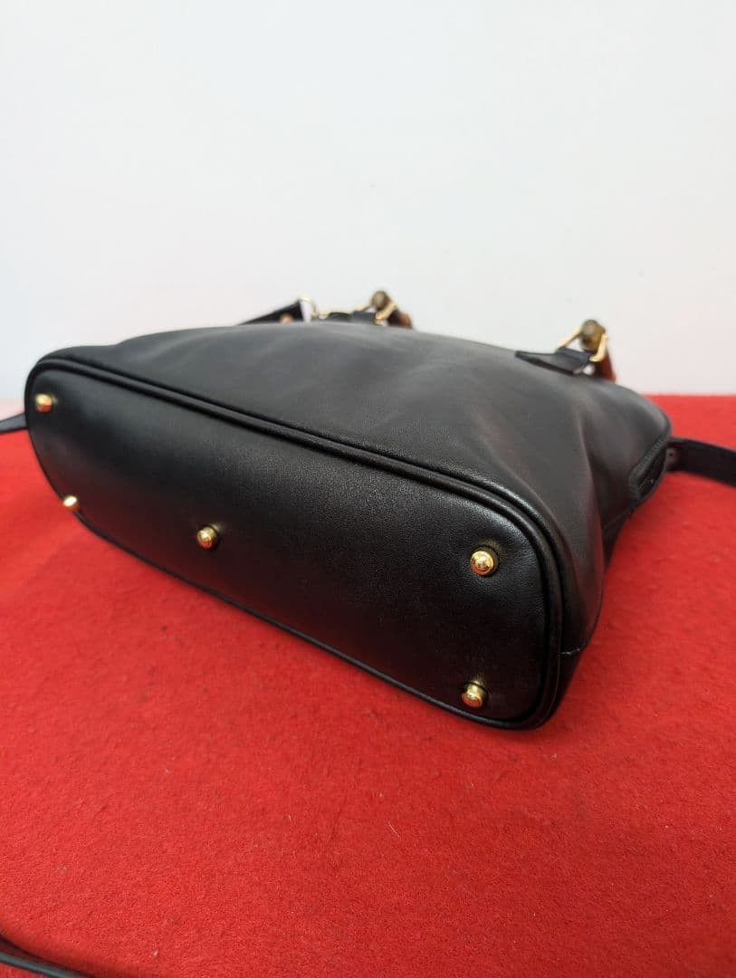 Gucci Vintage Bamboo Leather Mini Shoulder Bag Black Authentic Rare Classic thumbnail 8