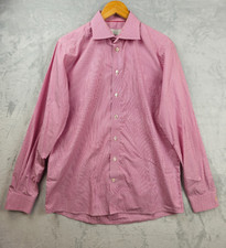 Eton Dress Shirt Mens 42-16.5 Purple White Striped Contemporary Button Up Cotton