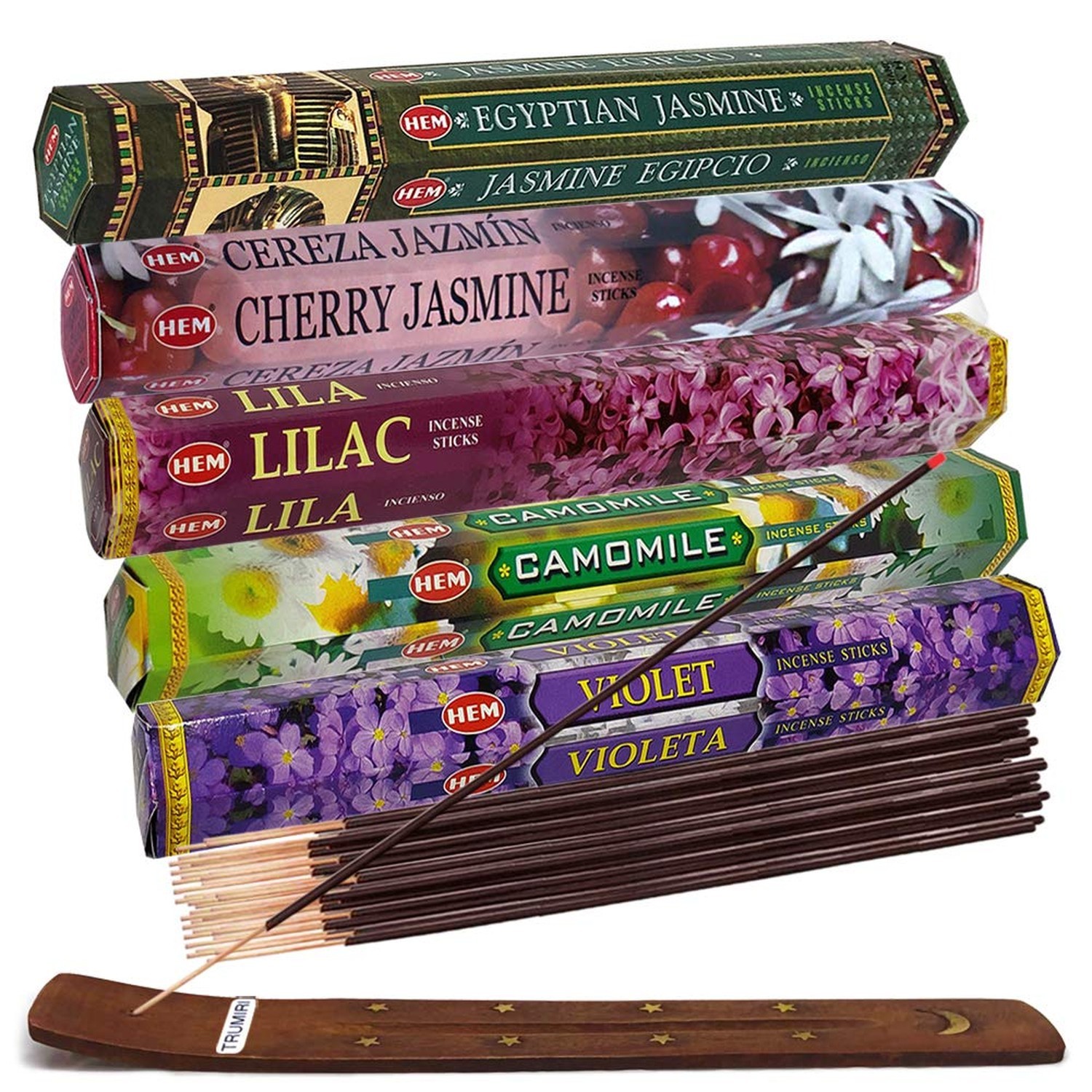 TRUMIRI Incense Sticks Variety Pack #13: 5 Fragrances (Egyptian Jasmine, Cher...