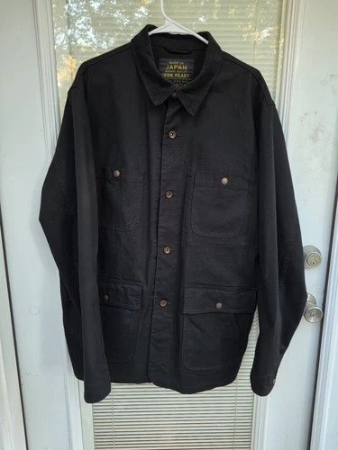 Iron Heart IHJ-148-BLK 10oz Kurashikizome Cotton Duck Chore Jacket Black XXL - product listing photo