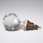 Faceted Cut Glass Boule D'Escalier Newel Post Finial Bronze Hardware 2.75" Dia. — photo 4