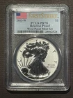 2013-W $1 SILVER AMERICAN EAGLE REVERSE PROOF Graded by PCGS PR70 REV PR : 08310