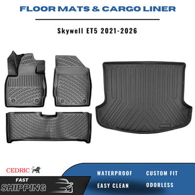 Car Floor Mats & Trunk Cargo Liner for Skywell ET5 (Skyworth EV6) 2021-2026 Set