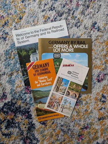Lot of 4 German Federal Railroad (Deutsche Bahn) Brochures and Guides 1977-1985