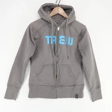 TREW Gear Hard-Working Hoodie Womens Small Gray Heavyweight Full Zip Thumbholes