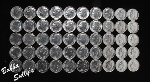 Group of 88 Clad Roosevelt Dimes P & D Only 1968-2011 UNCIRCULATED