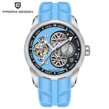 PAGANI DESIGN Tourbillon Skeleton Mechanical Automatic Waterproof 100M Men Watch