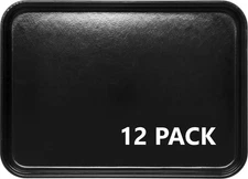 12 Carlisle FoodService Products Ebony Black Food Service Display Trays 13" x 18