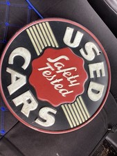 vintage style car sign used cars 