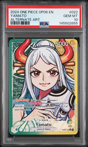 2024 ONE PIECE OP06-WINGS OF THE CAPTAIN ALTERNATE ART #022 YAMATO PSA 10