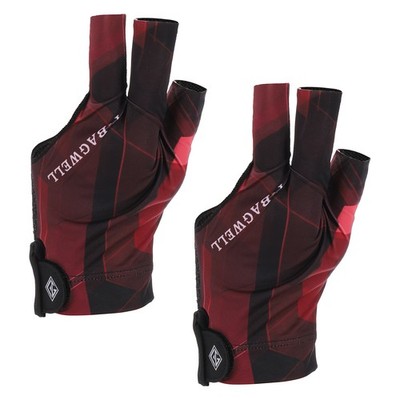 2Pcs 3 Finger Pool Glove Left Hand Billiard Gloves Black Red
