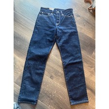 Levis Wedgie Fit Straight Leg Jeans Dark Indigo Blue High Rise Denim size 27
