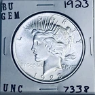 1923 P BU GEM PEACE SILVER DOLLAR UNC MS+++ U.S. MINT RARE COIN 7338