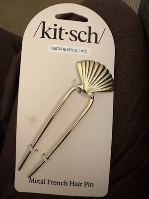 Kitsch Metal French Hair Pin Secure Hold 1PC, Gold Shell Shape