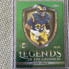 Aaron Donald 2025 Topps Chrome Legends of The Gridiron Green Refractor /99 Rams