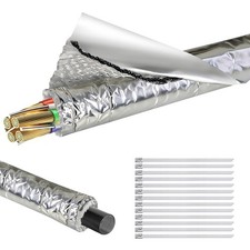 Self-Adhesive Automotive Heat Shield Sleeve, 1/2" x 39" Aluminum Heat Shield ...