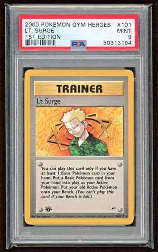 Lt. Surge (1st Edition) graded PSA 9 for sale on eBay