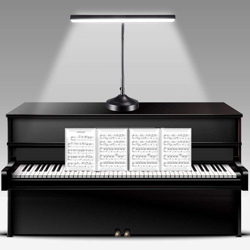 10W LED Desk Lamp Piano Light with Base and Clamp Interchangeable 2in1 Eye Prote